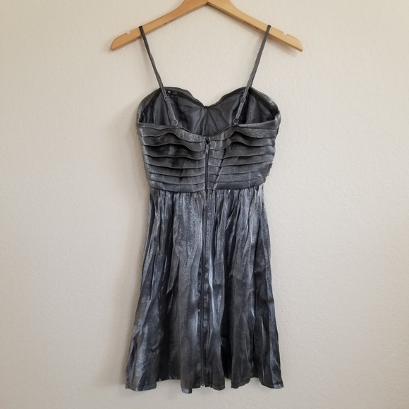 NWT Urban Outfitters Pewter Pleated Cocktail Dress - Picture 4 of 8